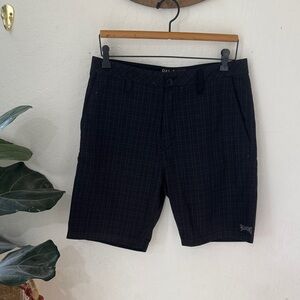 Billabong Black Plaid Men’s Shorts Embroidered Size 32 inseam 8.5/9